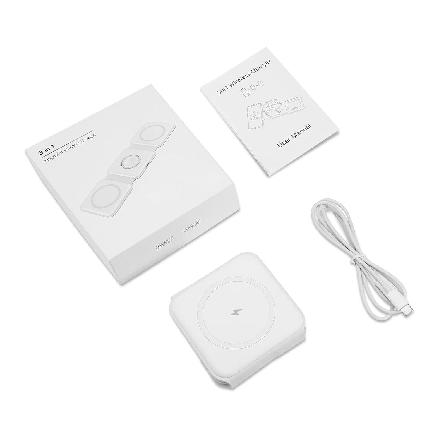 3 in one Foldable Magnetic Wireless Charger Dock